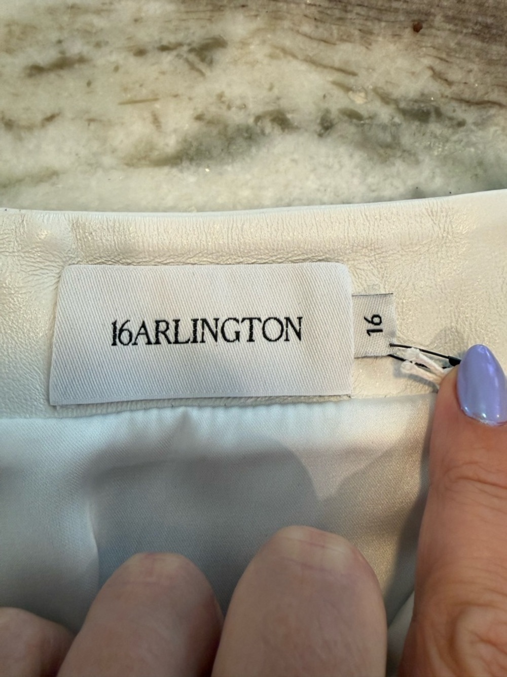 Nwt 16arlington Haile White Leather Mini Skirt Womens Size 16 — image 8 of 8